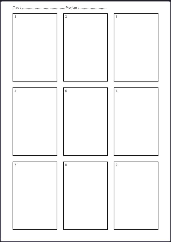 Planche A4 vierge de neuf cases