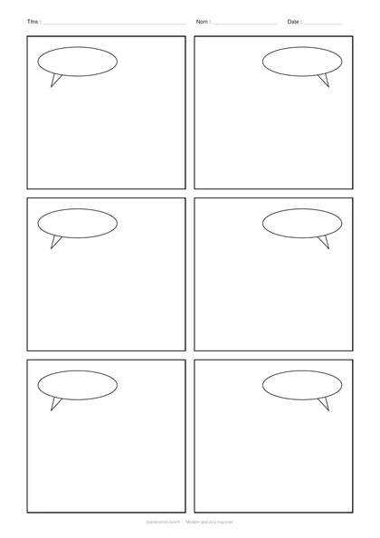Aperçu du modèle « Planche avec bulles vides », PDF A4 gratuit à imprimer